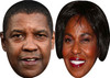Denzel and Pauletta Washington - Celebrity Couples Fancy Dress Face Mask Pack