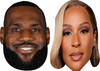 LeBron James and Savannah Brinson - Celebrity Couples Fancy Dress Face Mask Pack