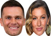 Tom Brady and Gisele Bundchen - Celebrity Couples Fancy Dress Face Mask Pack