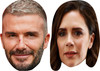 Victoria and David Beckham - Celebrity Couples Fancy Dress Face Mask Pack