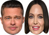 Angelina Jolie and Brad Pitt - Celebrity Couples Fancy Dress Face Mask Pack