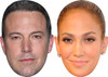 Ben Affleck and Jennifer Lopez - Celebrity Couples Fancy Dress Face Mask Pack