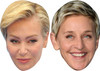 Ellen Degeneres and Portia de Rossi - Celebrity Couples Fancy Dress Face Mask Pack
