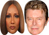 Iman and David Bowie - Celebrity Couples Fancy Dress Face Mask Pack