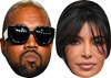 Kim Kardashian and Ye - Celebrity Couples Fancy Dress Face Mask Pack