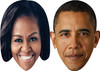 Michelle Obama and Barack Obama - Celebrity Couples Fancy Dress Face Mask Pack