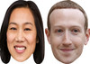 Mark Zuckerberg and Priscilla Chan- Celebrity Couples Fancy Dress Face Mask Pack
