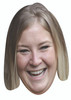 Harriet Webb Celebrity party face fancy dress Cardboard mask