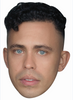 Aaron Hefferman - Brassic Celebrity party face fancy dress Cardboard mask