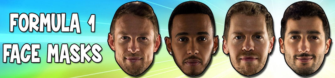 FORMULA 1 DRIVER FACE MASKS