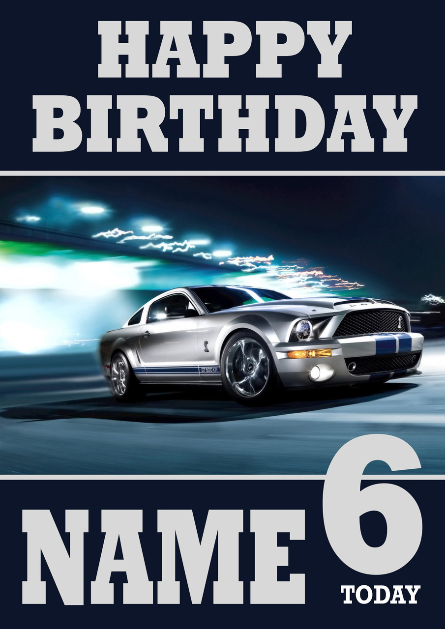 Personalised Ford Mustang 2 Birthday Card Celebrity Facemasks Com