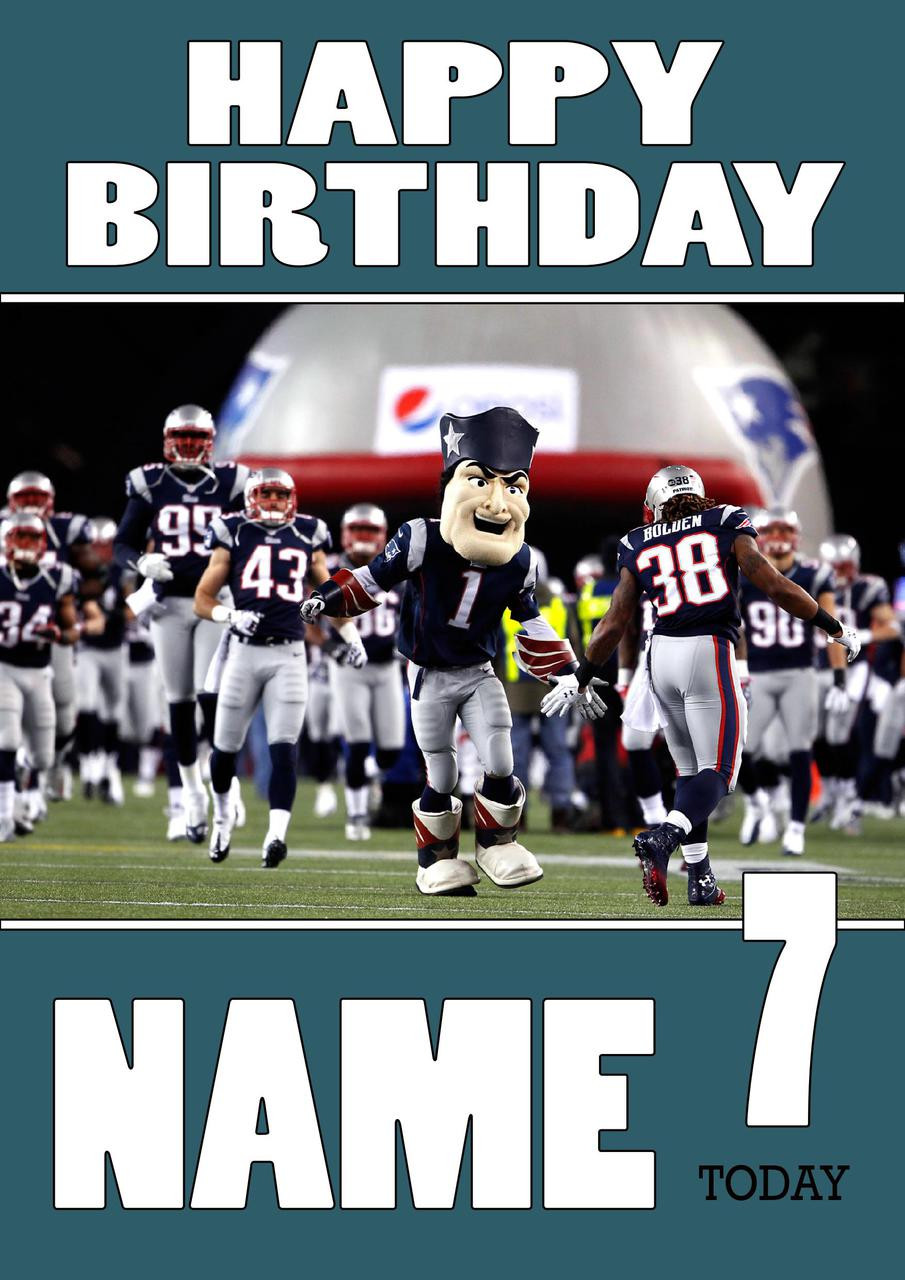 Personalised New England Patriots Birthday Card 2 Celebrity Facemasks Com