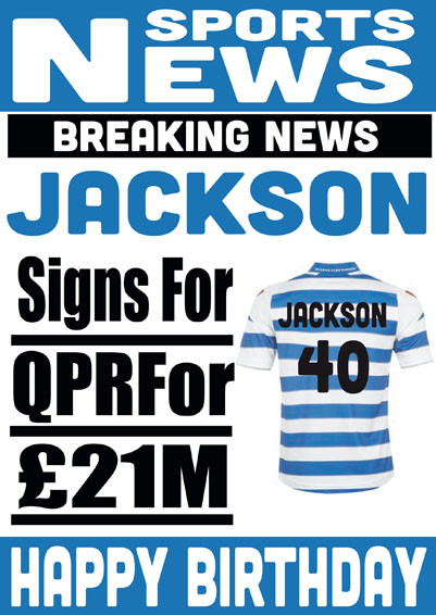 Signed For Qpr Personalised Card - Celebrity-Facemasks.com