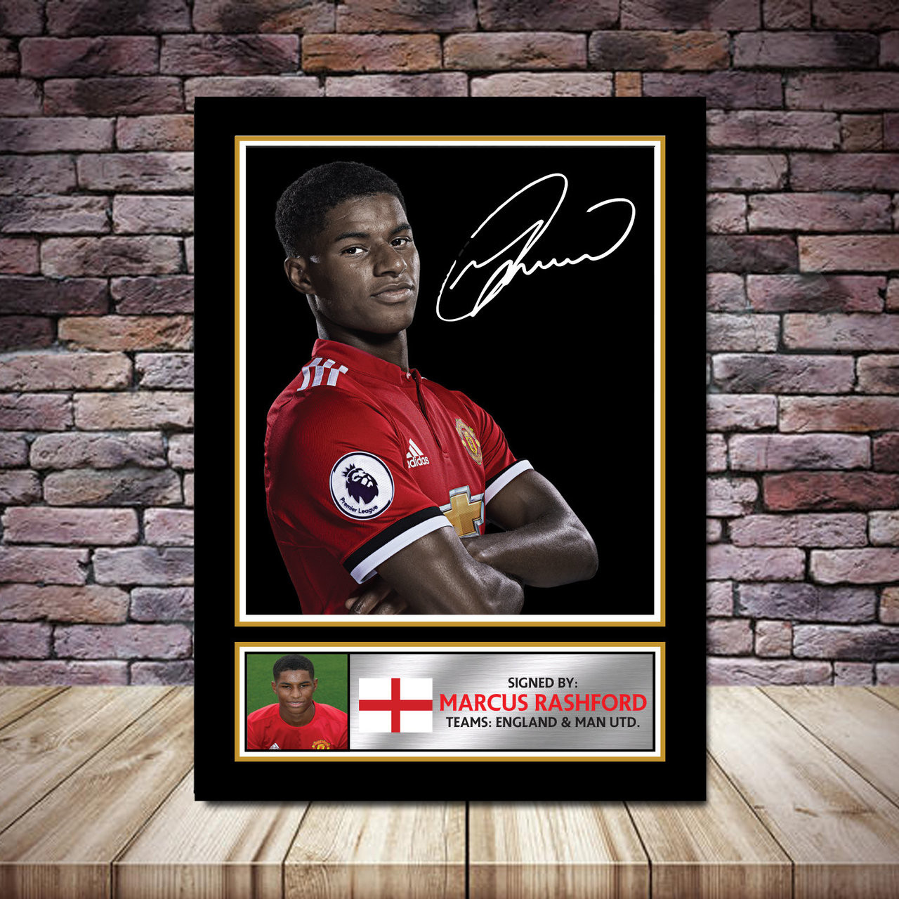 Personalised Signed Football Autograph print - Marcus Rashford