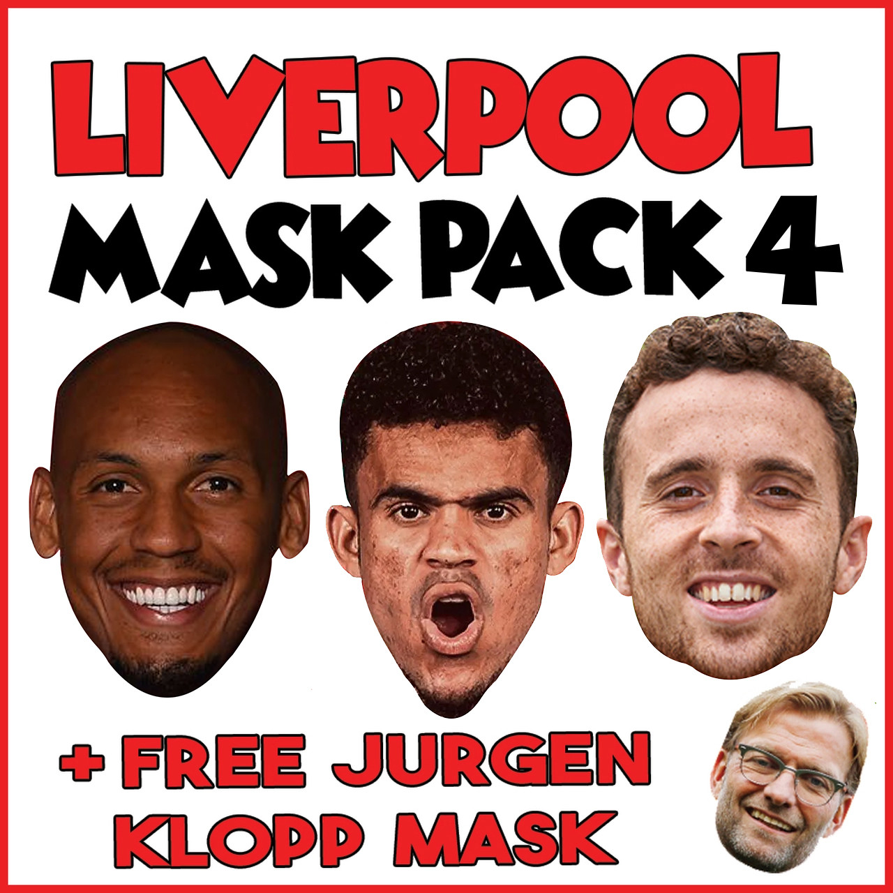 Liverpool Champions League Party Face Fancy Dress Pack FABINHO