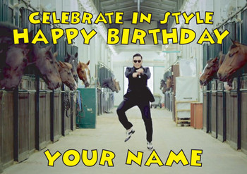 Psy Gangnam Style Birthday Card