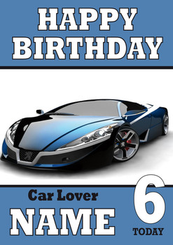 Personalised Car Card 2 Sports Car Birthday Card