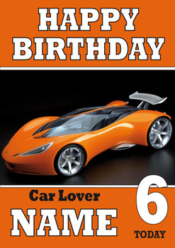 Personalised Car Lover 7 Birthday Card
