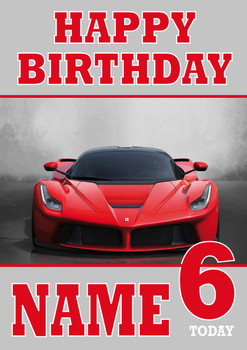 Personalised Ferrari Birthday Card