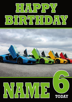 Personalised Lamborghini Birthday Card