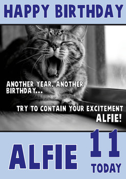 Personalised Cat Birthday Card