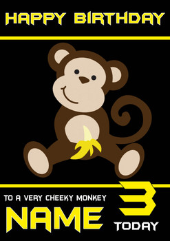 Personalised Cheeky Monkey Birthday Card