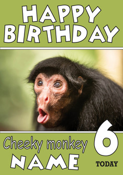 Personalised Cheeky Monkey Birthday Card 2