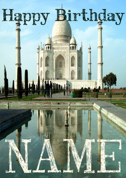 Personalised Taj Mahal 2 Birthday Card