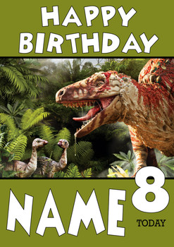 Personalised Dinosaur Birthday Card