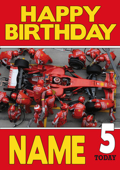 Personalised Ferrari Team 2 Birthday Card