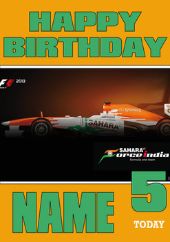 Personalised Force 5 India Birthday Card