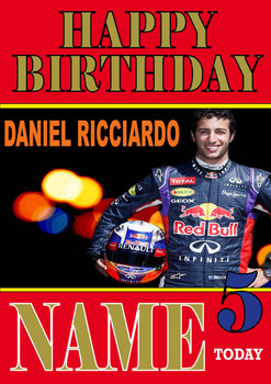 Personalised Daniel Ricciardo Birthday Card 5