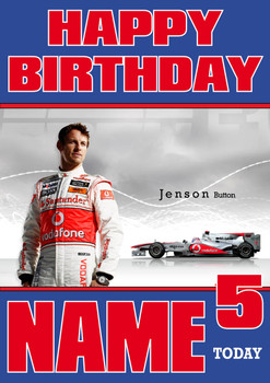 Personalised Jenson Button Birthday Card 5