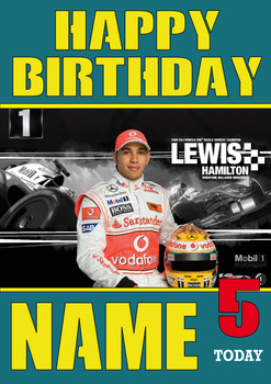Personalised Lewis Hamilton Birthday Card 5