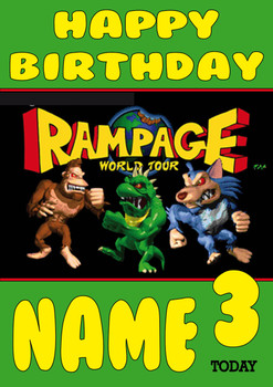 Retro Gaming Rampage Video Game Personalised Card