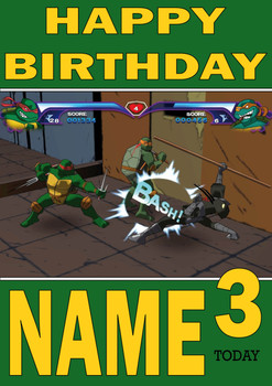 Retro Gaming Teenage Mutant Ninja Turtles Personalised Card