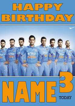 India Cricket Team Personalised Card