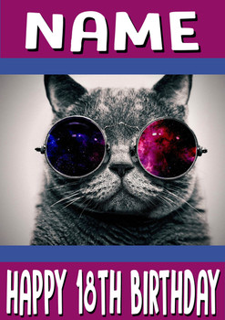 Hipster Cat Personalised Card