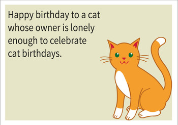 Cat Birthday Personalised Birthday Card