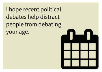 Debating Your Age Personalised Birthday Card