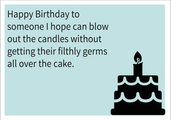 Filthy Germs Personalised Birthday Card