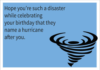 Hurricane Personalised Birthday Card