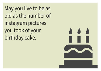 Instagram Cake Personalised Birthday Card