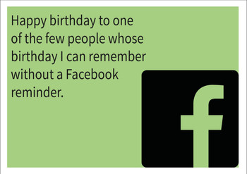 Remember Without Facebook Personalised Birthday Card