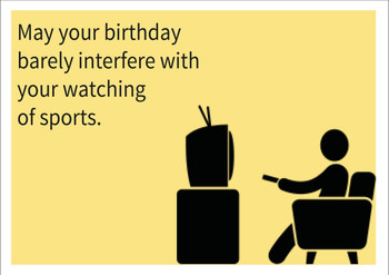 Watching Sports Personalised Birthday Card