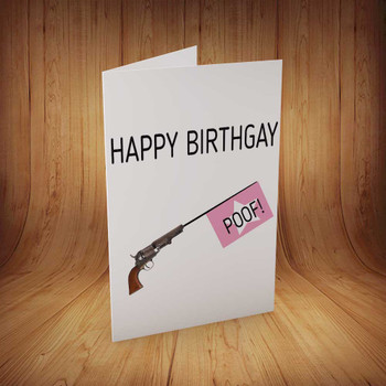 Happy Birthgay Poof Personalised Birthday Card