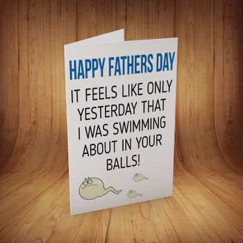 Swimming In Your Balls Personalised Birthday Card