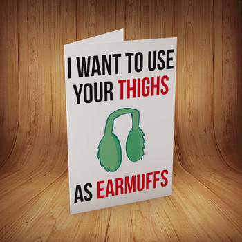Thighs Earmuff Personalised Birthday Card