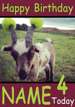 Child Safe Goat Personalised Birthday Card
