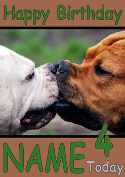 Dogs Kissing Personalised Birthday Card